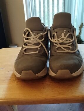 Jordan Grey and White Low-Top Sneakers